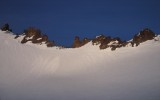 shasta28 Casaval Ridge. Small point avalanches on the left of the ridge.