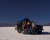 crw_3358 Our first stop in the middle of Salar de Uyuni. From left, me, Daniel, Serene, Britta, Doro, Ray.
