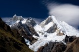 _mg_1319 Yerupaja Chico (6089 m), El Toro (5965 m), and Yerupaja (6617 m) from halfway up to Sambuya Punta (4750 m).