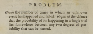 first page of Bayes' essay